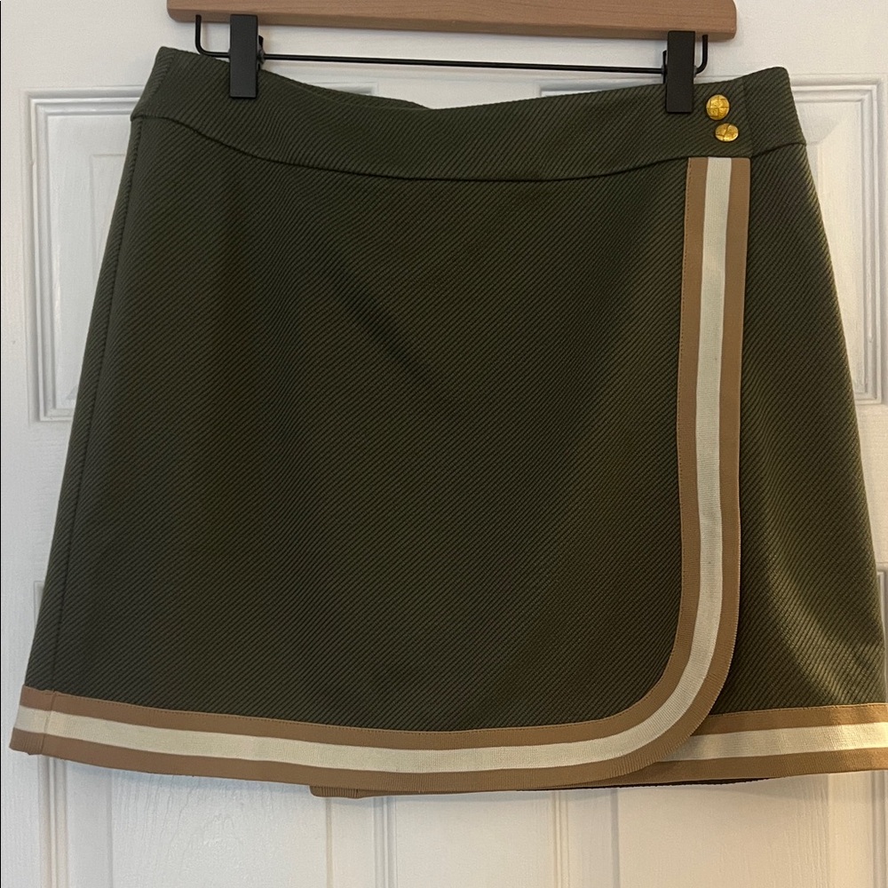 Tuckernuck Olive Green Wrap Skirt with Tan Accents
